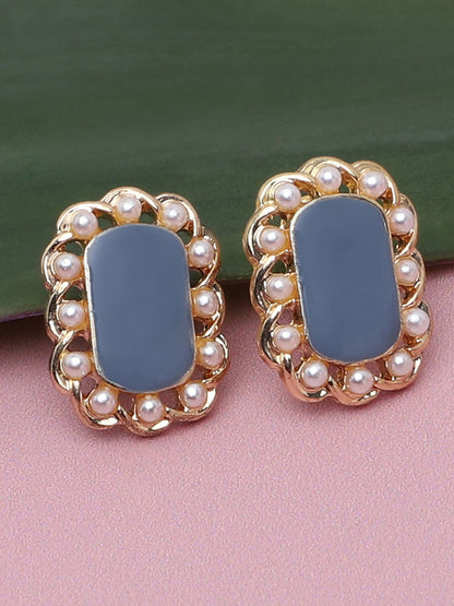 Gold Plated Party Designer Stone Stud For Women