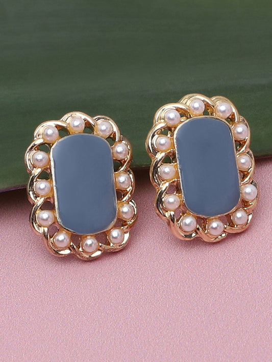 Gold Plated Party Designer Stone Stud For Women