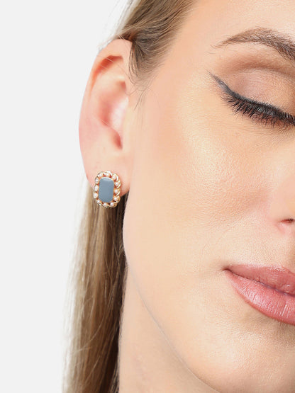 Gold Plated Party Designer Stone Stud For Women