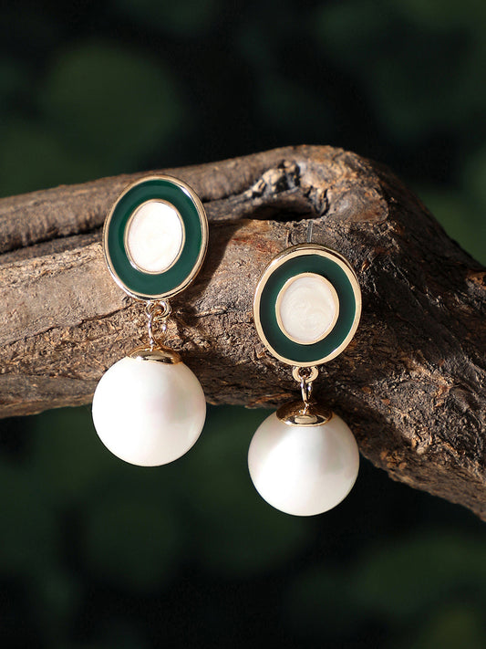 Gold Plated Party Pearls Drop Earring For Women