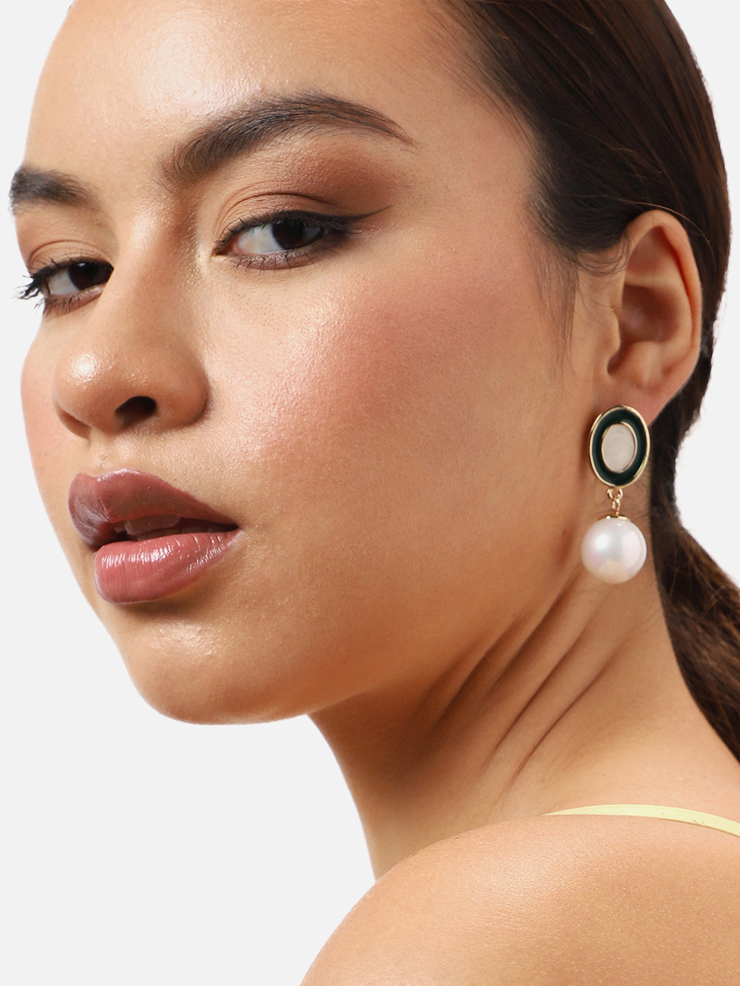 Gold Plated Party Pearls Drop Earring For Women