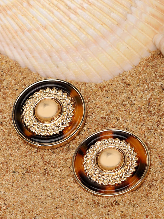 Gold Plated Party Designer Stone Stud For Women