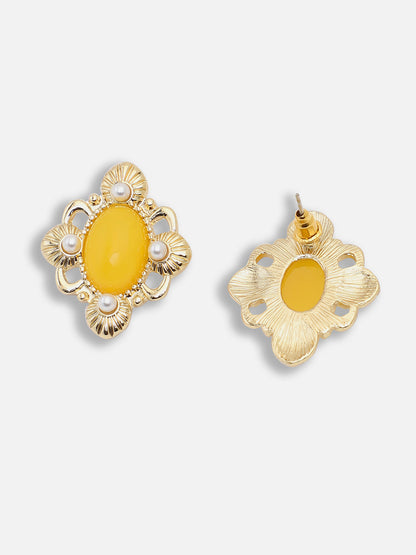 Gold Plated Party Designer Stone Stud For Women