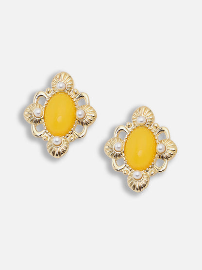 Gold Plated Party Designer Stone Stud For Women