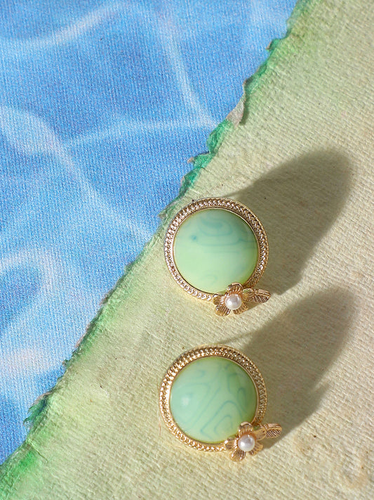 Gold Plated Party Designer Stone Stud For Women