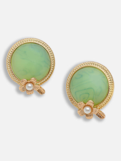 Gold Plated Party Designer Stone Stud For Women