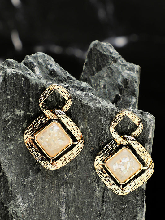 Gold Plated Party Designer Stone Drop Earring For Women