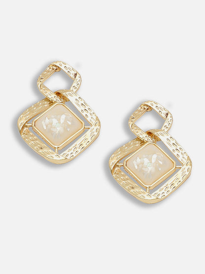 Gold Plated Party Designer Stone Drop Earring For Women