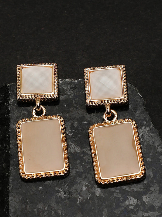 Gold Plated Party Designer Stone Drop Earring For Women