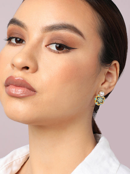 Gold Plated Party Designer Stone Drop Earring For Women