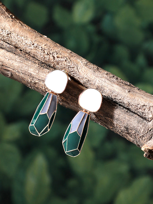 Gold Plated Party Designer Stone Drop Earring For Women