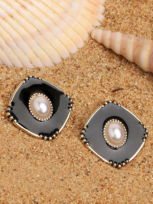 Gold Plated Party Pearls Stud For Women