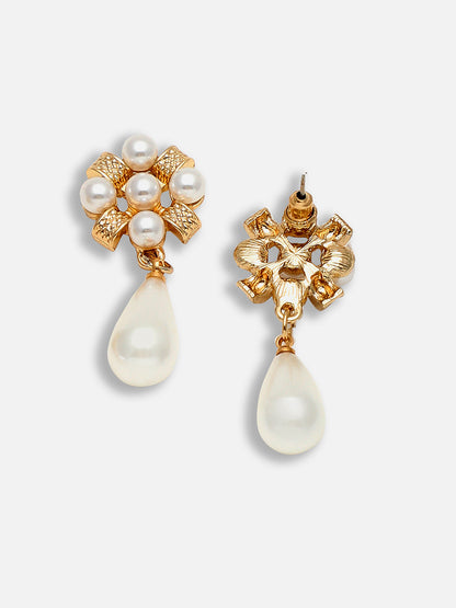 Gold Plated Party Pearls Drop Earring For Women