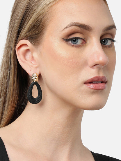 Gold Plated Party Designer Stone Drop Earring For Women