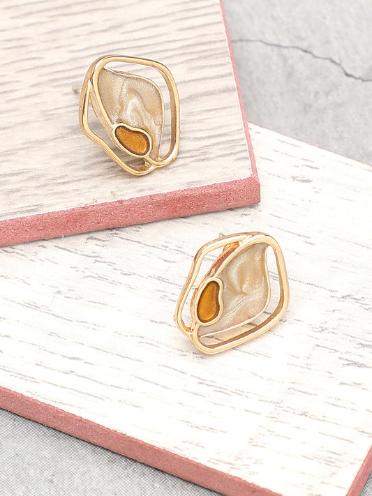 Gold Plated Party Designer Stone Stud For Women