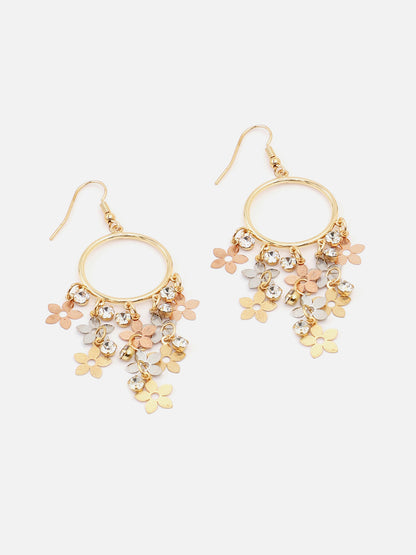 Gold Plated Party Designer Stone Drop Earring For Women