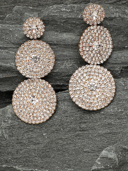 Gold Plated Party Designer Stone Drop Earring For Women