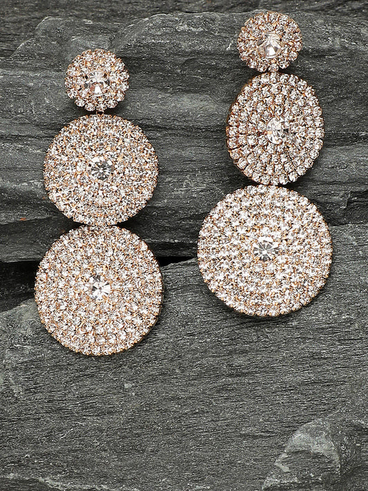 Gold Plated Party Designer Stone Drop Earring For Women