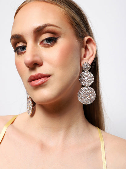 Gold Plated Party Designer Stone Drop Earring For Women