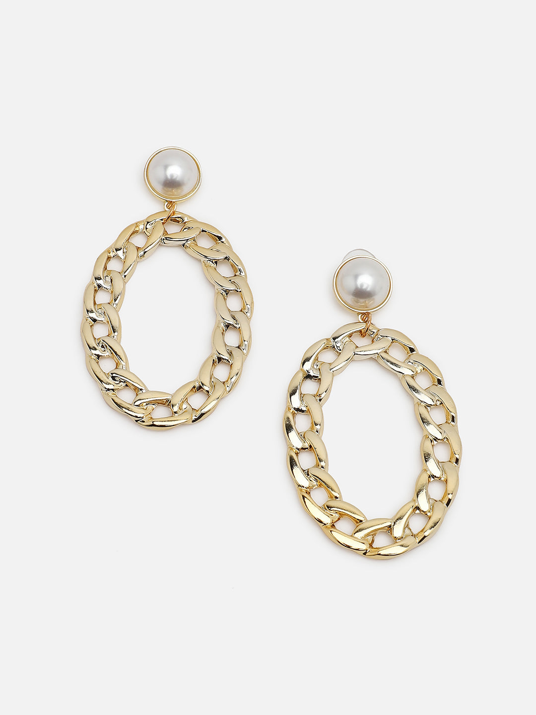 Gold Plated Party Pearls Drop Earring For Women