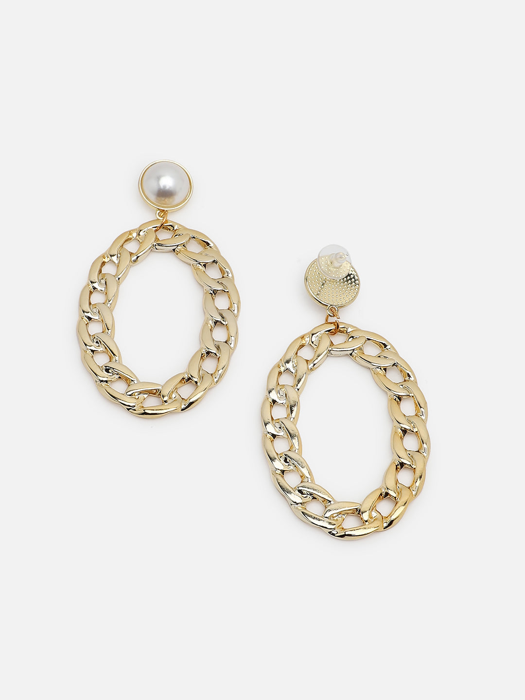 Gold Plated Party Pearls Drop Earring For Women
