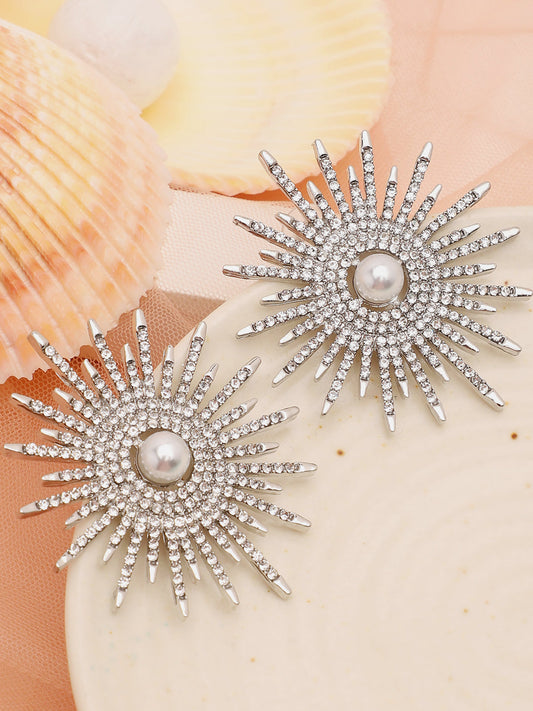Gold Plated Party Designer Stone Stud For Women