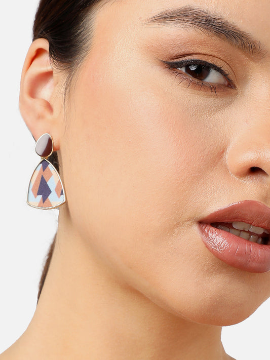 Gold Plated Party Designer Stone Drop Earring For Women