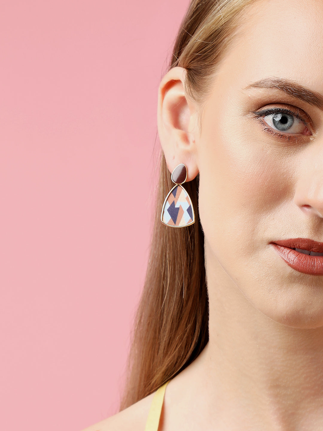 Gold Plated Party Designer Stone Drop Earring For Women