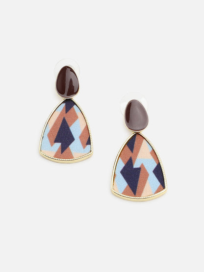 Gold Plated Party Designer Stone Drop Earring For Women