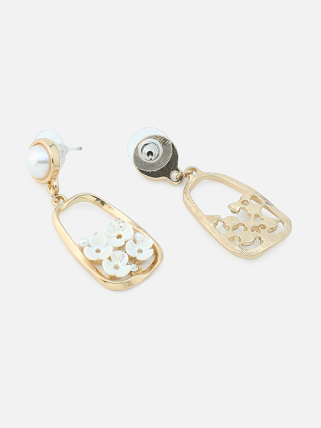 Gold Plated Party Pearls Drop Earring For Women