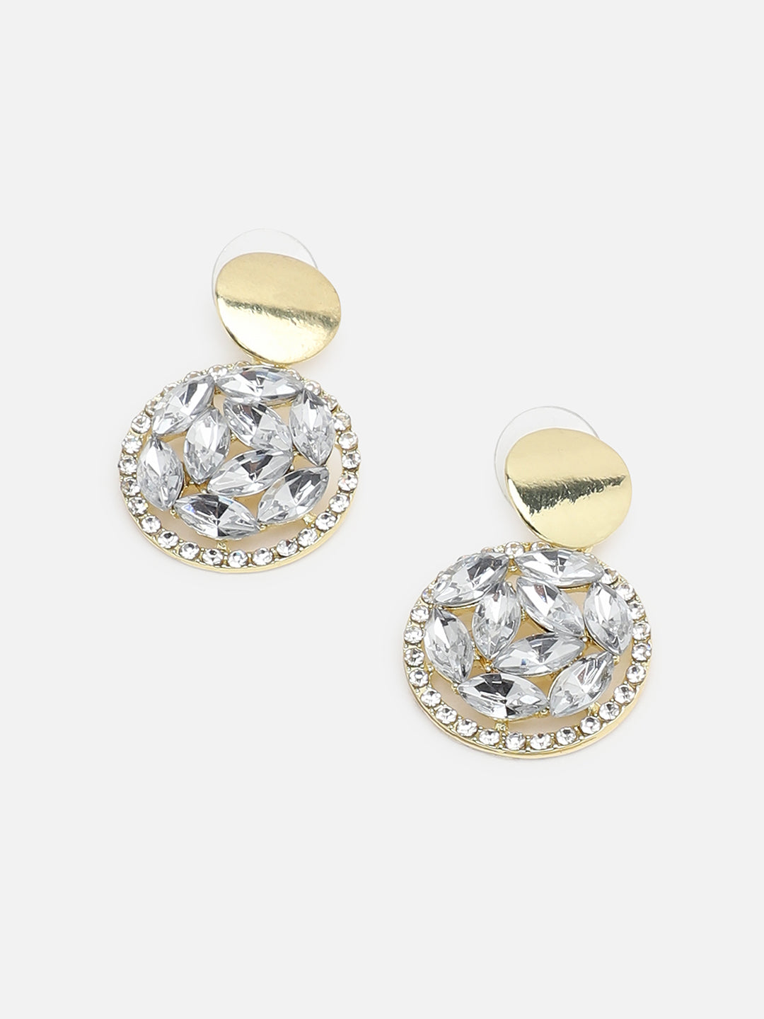 Gold Plated Party Designer Stone Drop Earring For Women