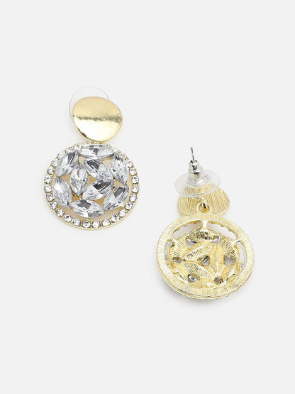 Gold Plated Party Designer Stone Drop Earring For Women