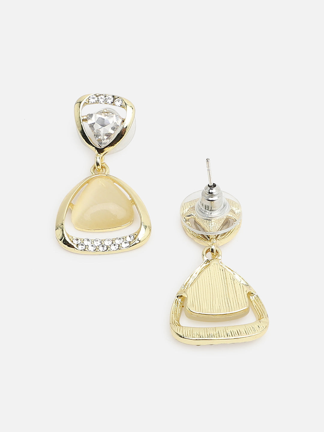 Gold Plated Party Designer Stone Drop Earring For Women