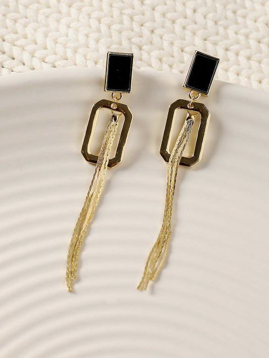 Gold Plated Party Designer Stone Drop Earring For Women