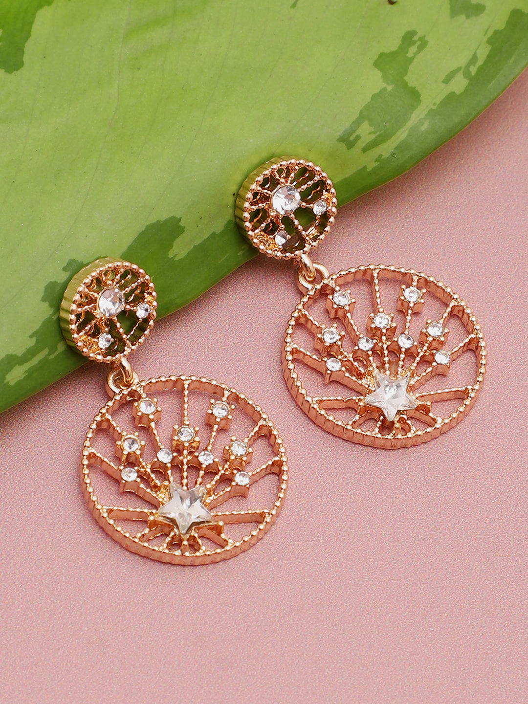 Gold Plated Party Designer Stone Drop Earring For Women