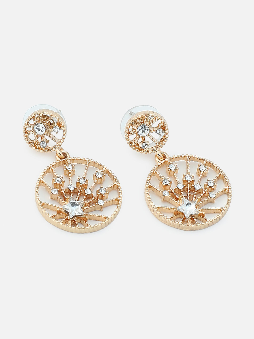 Gold Plated Party Designer Stone Drop Earring For Women