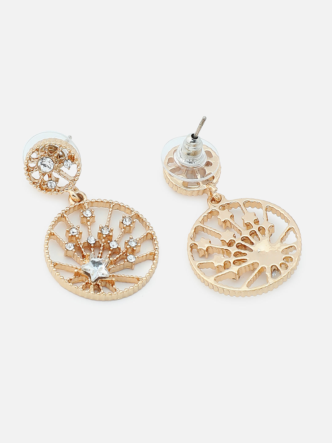 Gold Plated Party Designer Stone Drop Earring For Women