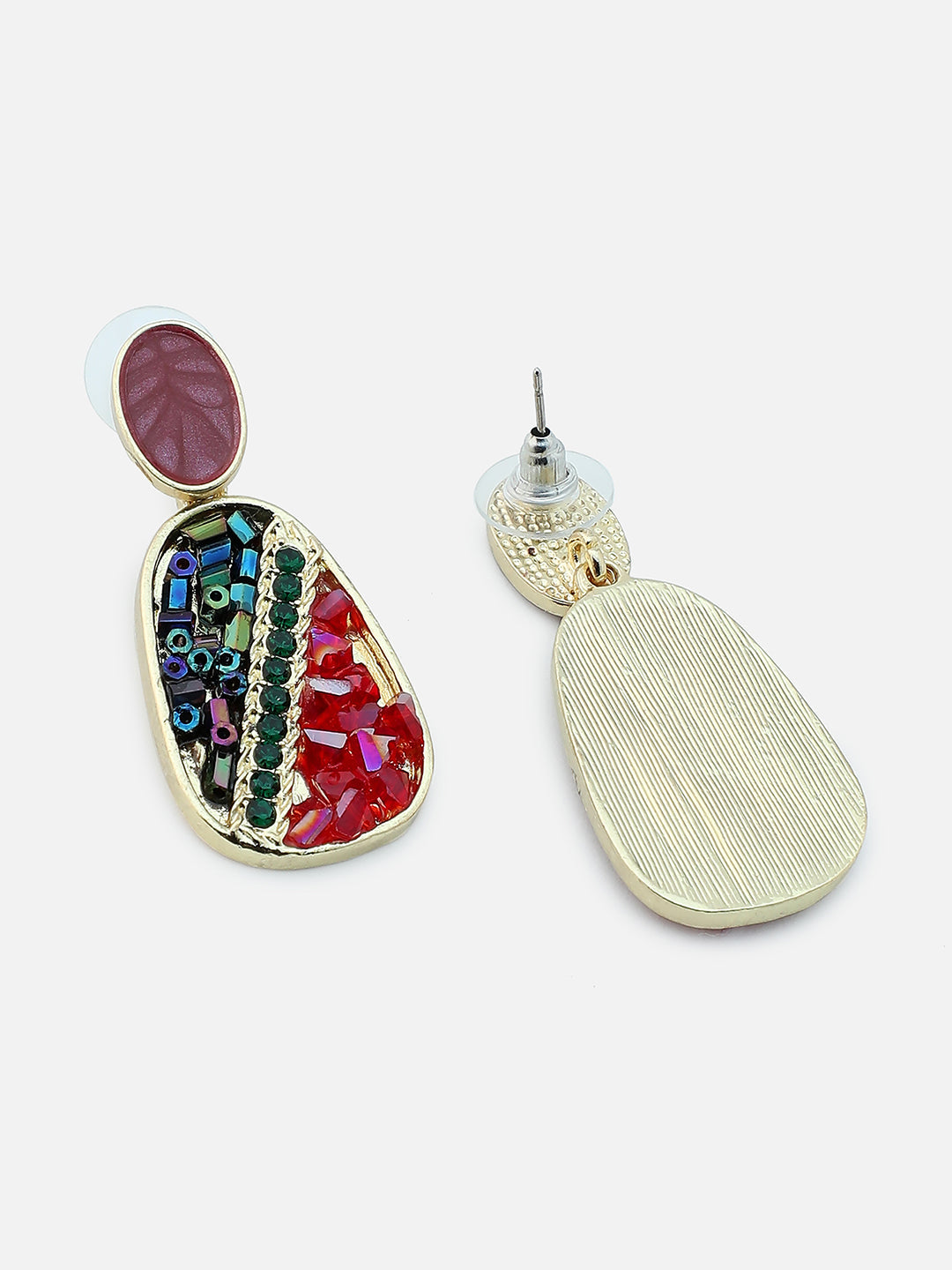 Gold Plated Party Designer Stone Drop Earring For Women