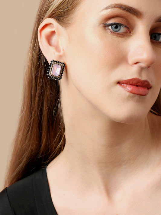 Gold Plated Party Designer Stone Stud For Women