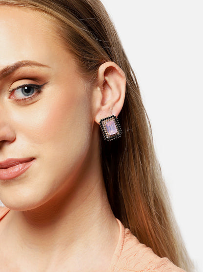 Gold Plated Party Designer Stone Stud For Women