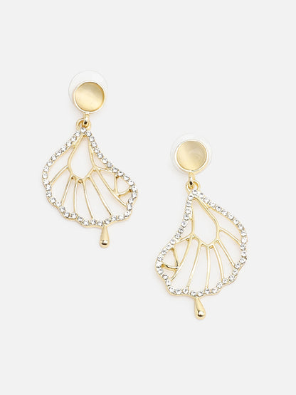 Gold Plated Party Designer Stone Drop Earring For Women