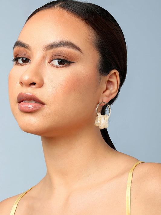 Gold Plated Party Designer Stone Drop Earring For Women