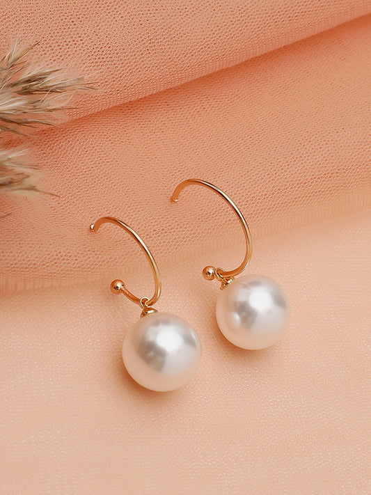 Gold Plated Party Pearls Drop Earring For Women