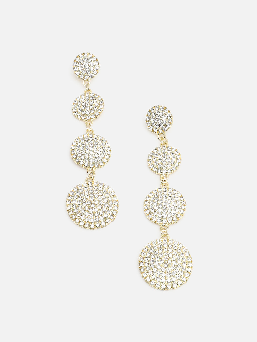 Gold Plated Party Designer Stone Drop Earring For Women