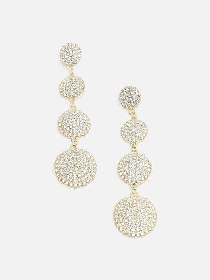 Gold Plated Party Designer Stone Drop Earring For Women