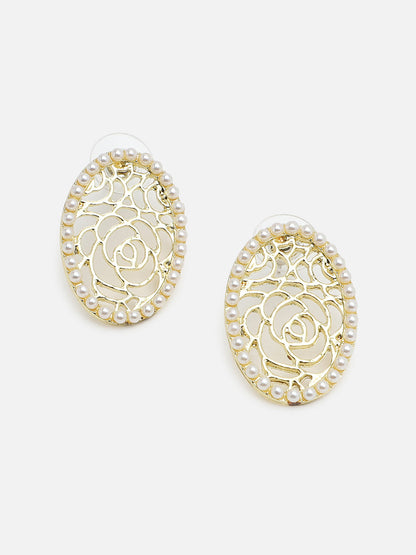 Gold Plated Party Designer Stone Stud For Women