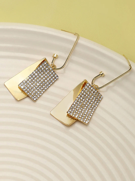 Gold Plated Party Designer Stone Drop Earring For Women