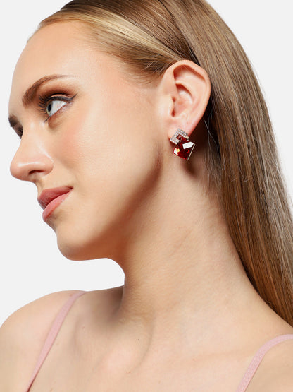 Gold Plated Party Designer Stone Drop Earring For Women
