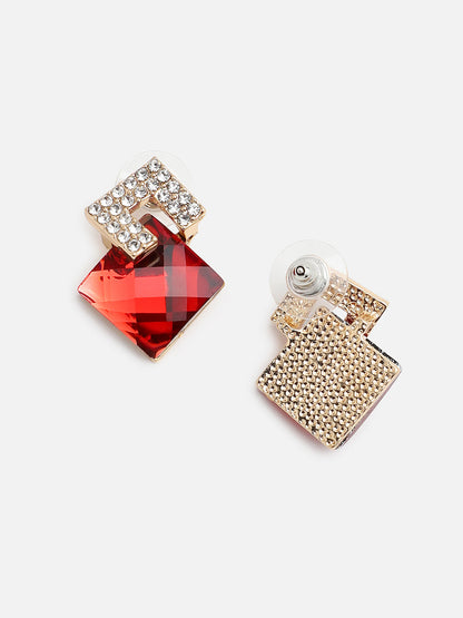 Gold Plated Party Designer Stone Drop Earring For Women