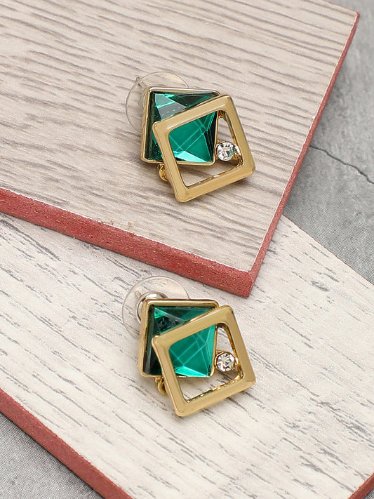 Gold Plated Party Designer Stone Stud For Women